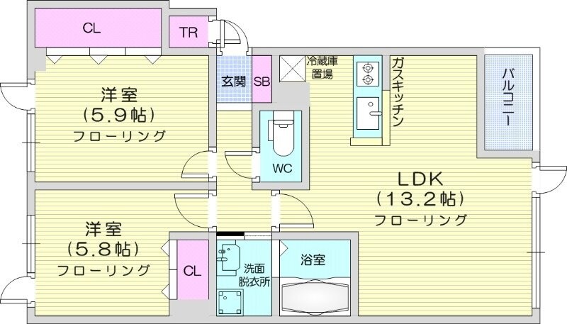 WE・21Bの物件間取画像