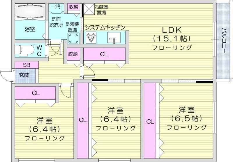 幌平橋駅 徒歩7分 3階の物件間取画像