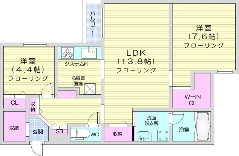 西１８丁目駅 徒歩9分 2階の物件間取画像