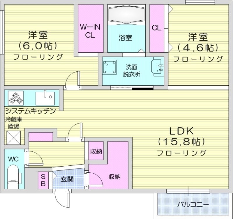 西１８丁目駅 徒歩9分 3階の物件間取画像