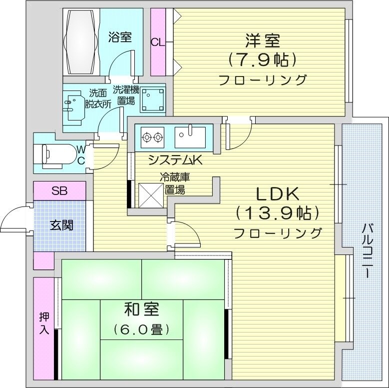 西１８丁目駅 徒歩14分 3階の物件間取画像