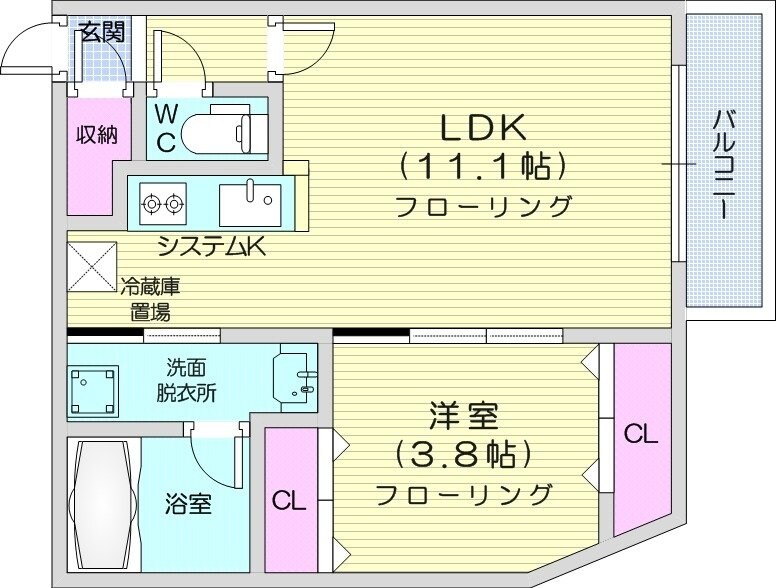 西１１丁目駅 徒歩17分 4階の物件間取画像