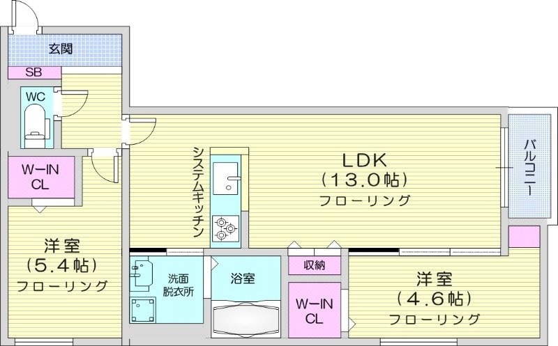 西１１丁目駅 徒歩9分 2階の物件間取画像