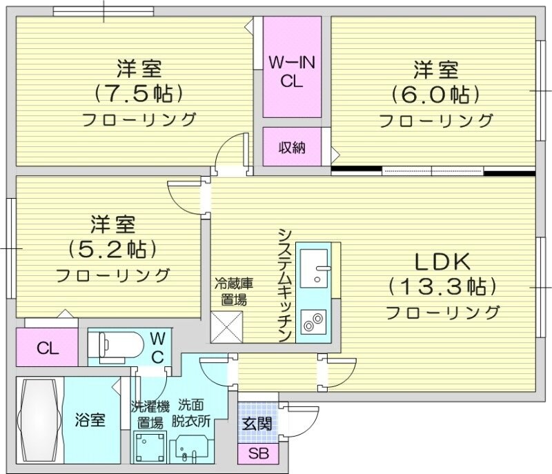 元町駅 徒歩71分 1階の物件間取画像