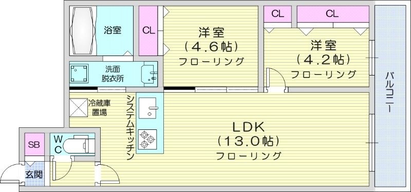 幌平橋駅 徒歩32分 4階の物件間取画像