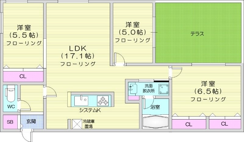 西１８丁目駅 徒歩19分 1階の物件間取画像