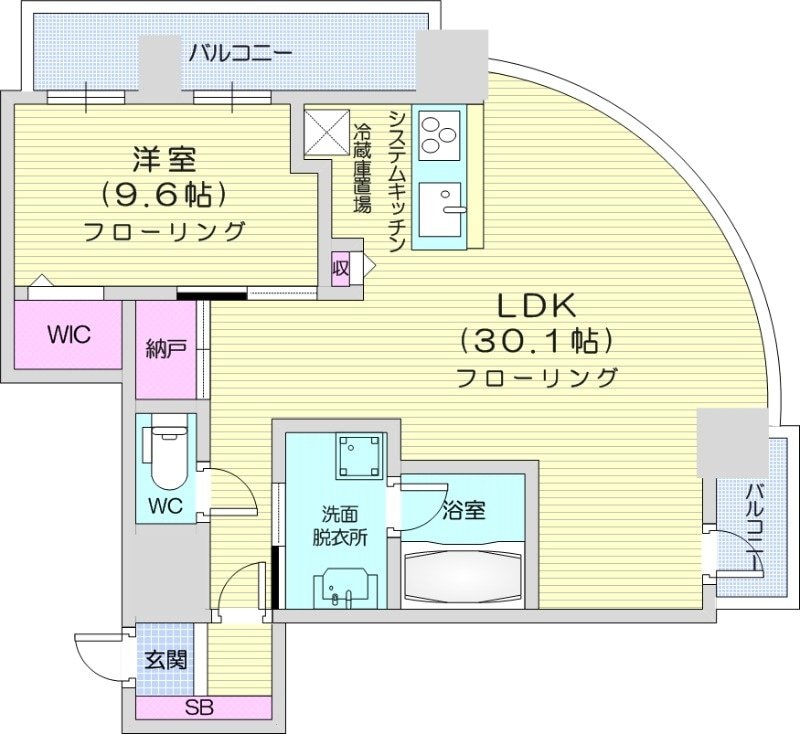 札幌駅 徒歩2分 38階の物件間取画像