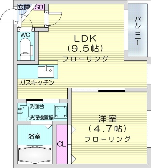 さっぽろ駅 徒歩10分 4階の物件間取画像