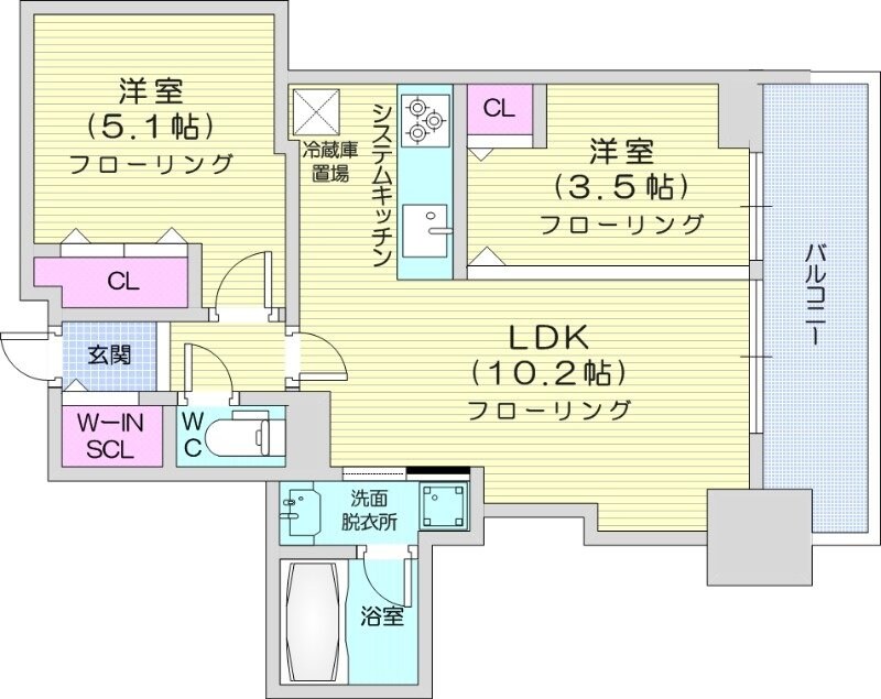 プレシス知事公館前WESTの物件間取画像