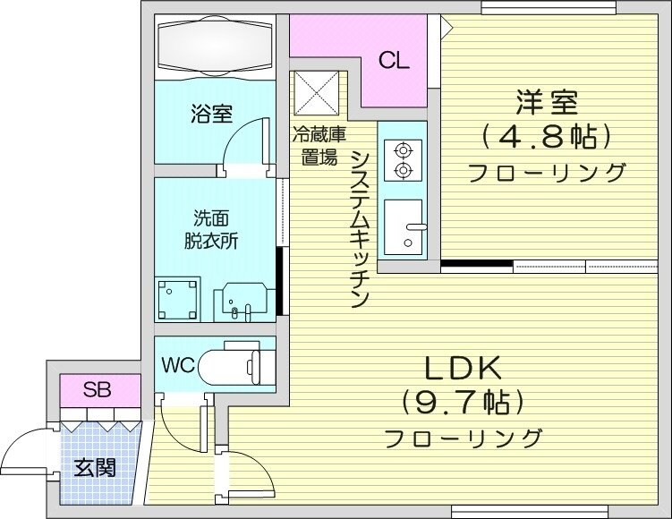 学園前駅 徒歩5分 4階の物件間取画像