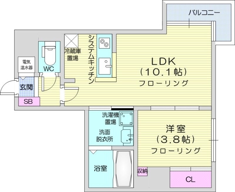 北２４条駅 徒歩2分 7階の物件間取画像