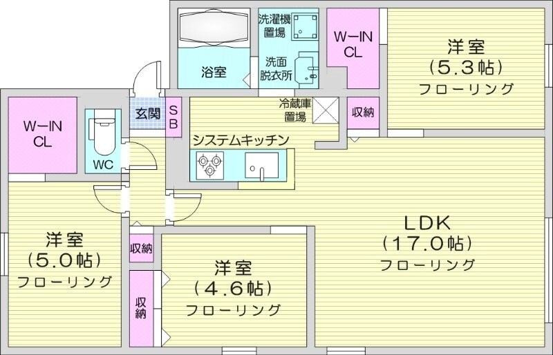 栄町駅 徒歩4分 1階の物件間取画像