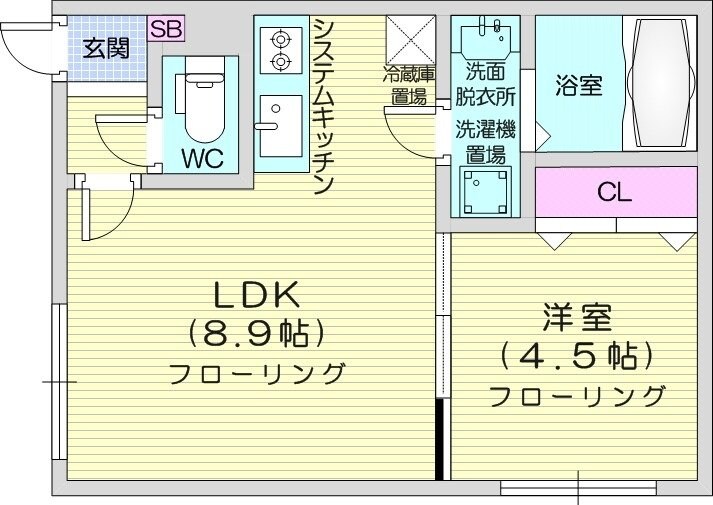 中島公園駅 徒歩18分 4階の物件間取画像