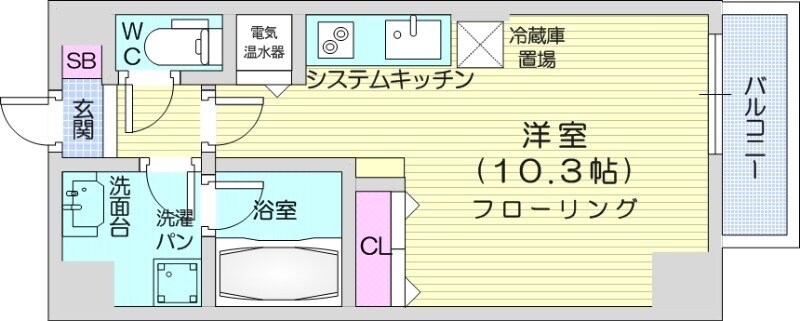 さっぽろ駅 徒歩6分 15階の物件間取画像