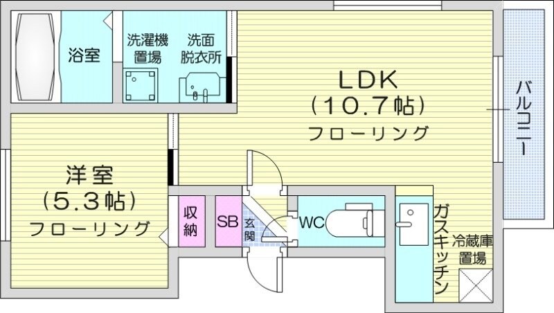 西１１丁目駅 徒歩10分 3階の物件間取画像