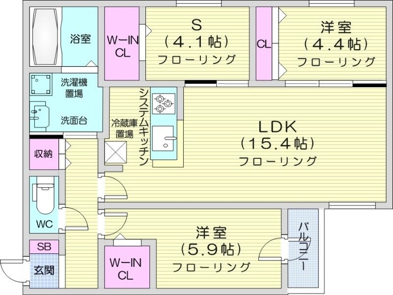 北１２条駅 徒歩3分 1階の物件間取画像