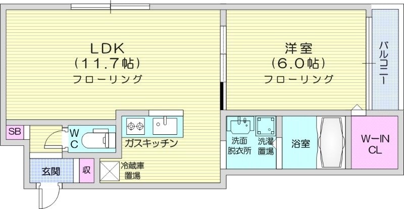 すすきの駅 徒歩9分 4階の物件間取画像