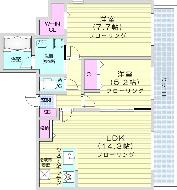 二十四軒駅 徒歩17分 6階の物件間取画像