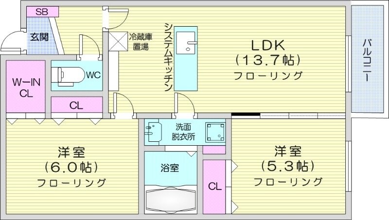 山鼻１９条駅 徒歩3分 4階の物件間取画像