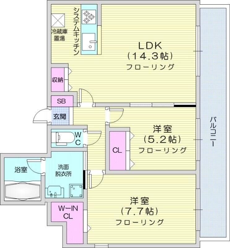 二十四軒駅 徒歩17分 7階の物件間取画像