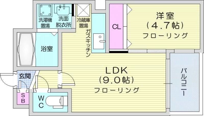 桑園駅 徒歩7分 3階の物件間取画像