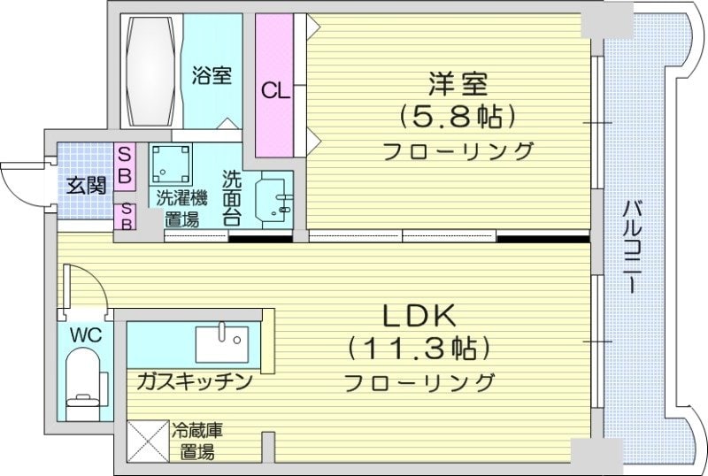 ティアラ中島公園ウエストサイドの物件間取画像