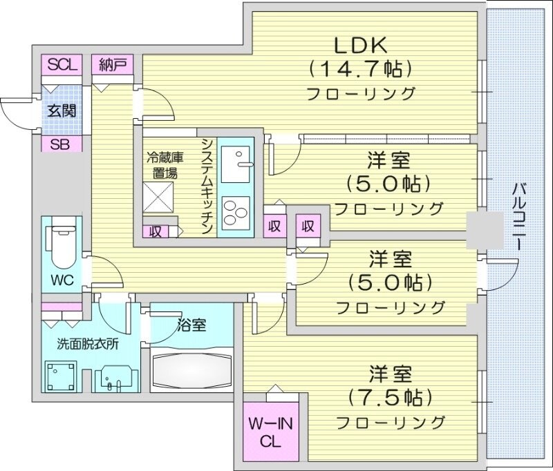 札幌駅 徒歩2分 20階の物件間取画像