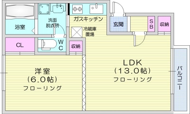 ドリームハイツＡ棟の物件間取画像