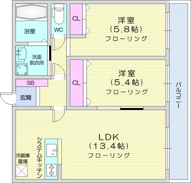 真駒内駅 徒歩29分 3階の物件間取画像