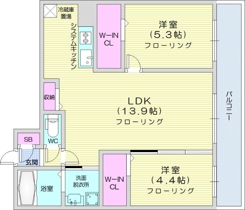 二十四軒駅 徒歩7分 4階の物件間取画像