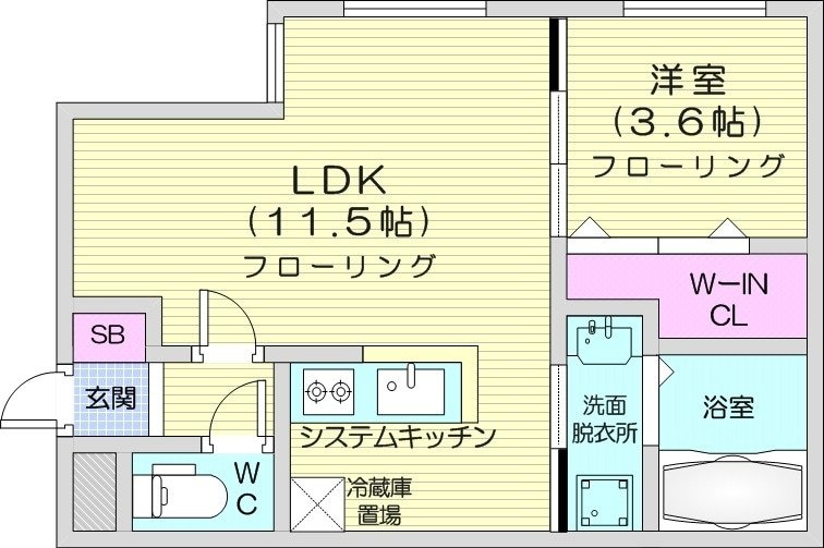 南郷１８丁目駅 徒歩8分 4階の物件間取画像