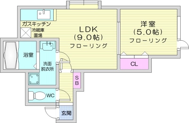 新琴似駅 徒歩20分 1階の物件間取画像