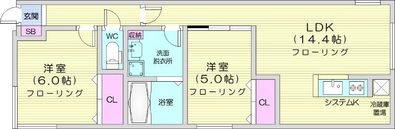 西１８丁目駅 徒歩10分 5階の物件間取画像