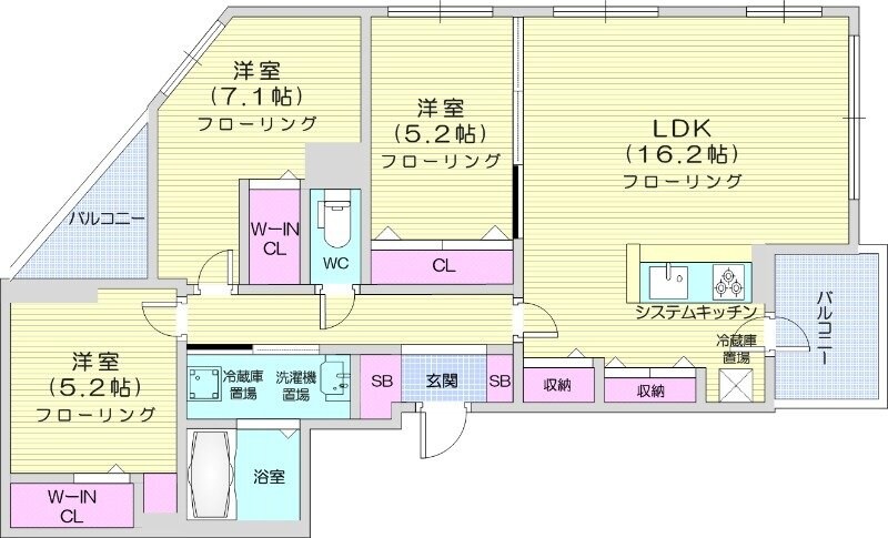 西２８丁目駅 徒歩15分 4階の物件間取画像