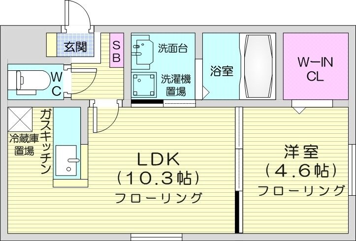 北３４条駅 徒歩3分 1階の物件間取画像