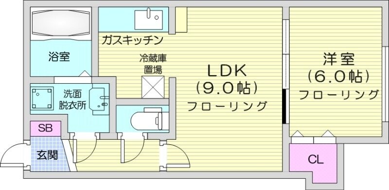 北２４条駅 徒歩10分 1階の物件間取画像