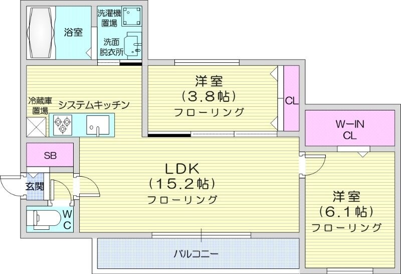 白石駅 徒歩13分 3階の物件間取画像