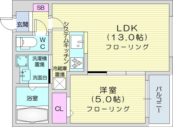 西１８丁目駅 徒歩8分 4階の物件間取画像