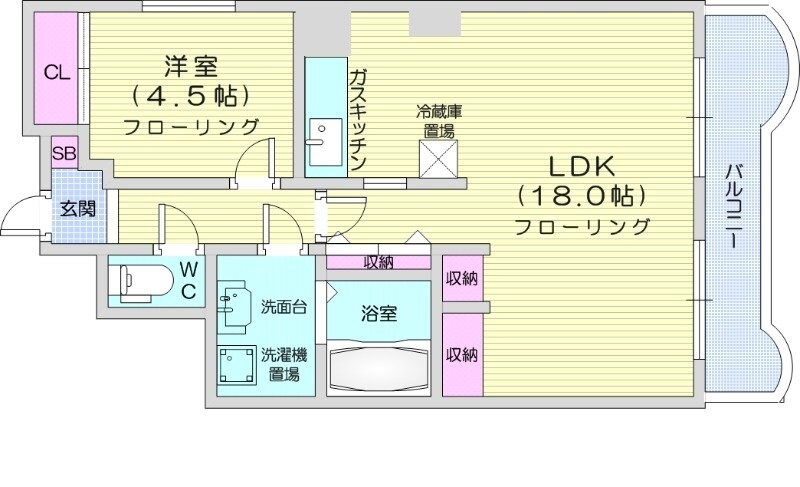 メルバＮ１４の物件間取画像