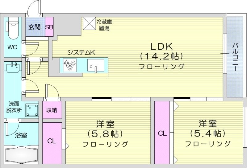 西１８丁目駅 徒歩5分 8階の物件間取画像