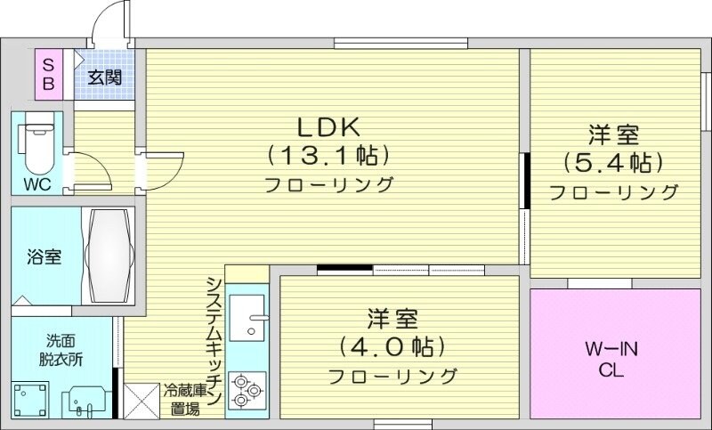 南郷１８丁目駅 徒歩8分 3階の物件間取画像