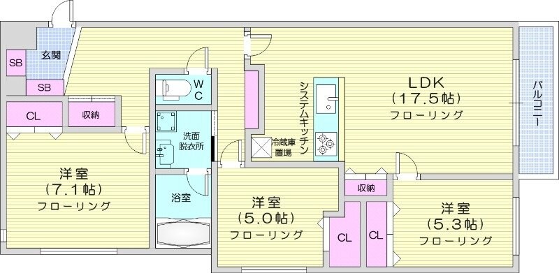 グレン山鼻の物件間取画像