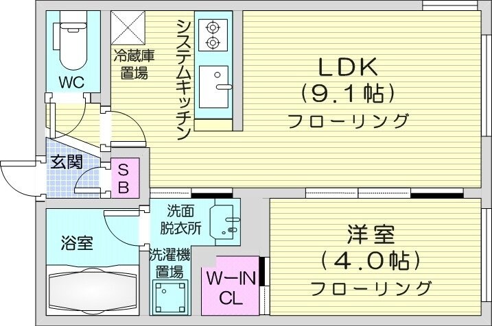 豊平公園駅 徒歩10分 4階の物件間取画像