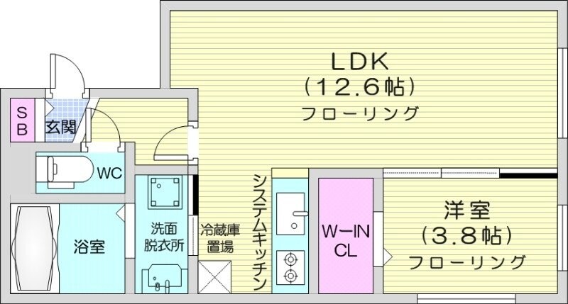 南郷７丁目駅 徒歩7分 4階の物件間取画像