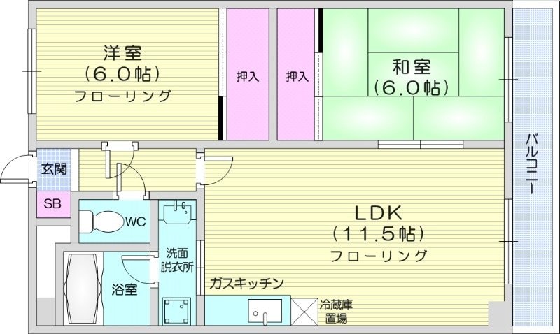 栄町駅 徒歩2分 4階の物件間取画像