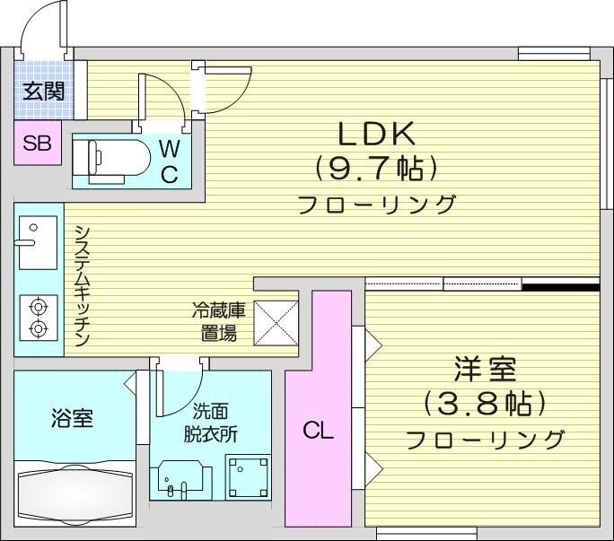 南郷７丁目駅 徒歩8分 4階の物件間取画像