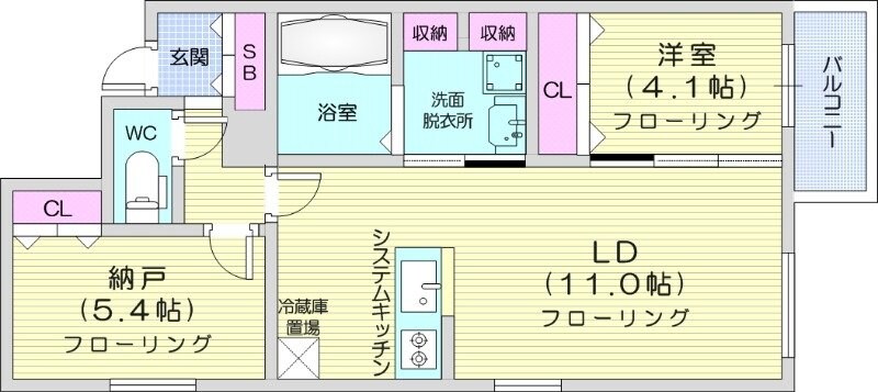 新道東駅 徒歩8分 5階の物件間取画像