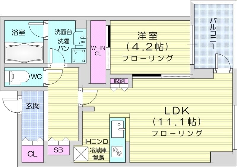 西１１丁目駅 徒歩6分 2階の物件間取画像