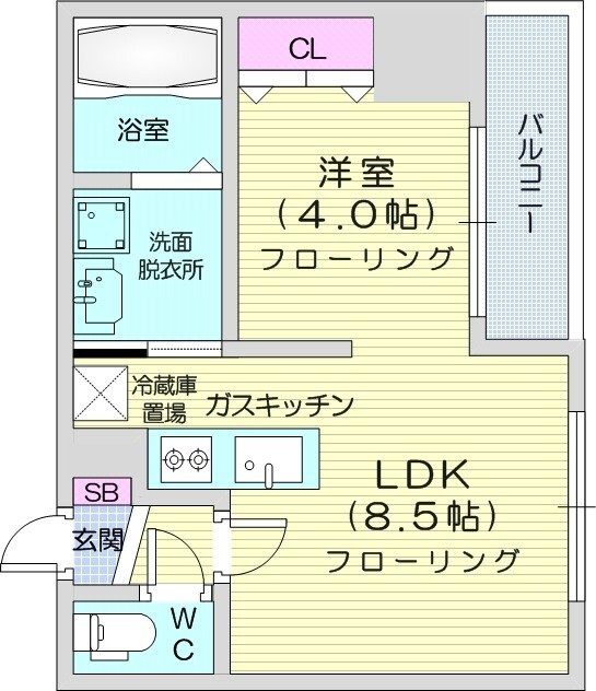 さっぽろ駅 徒歩7分 14階の物件間取画像