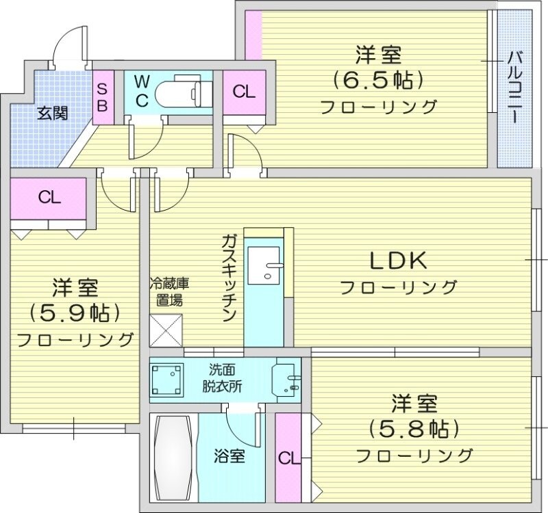 元町駅 徒歩14分 4階の物件間取画像